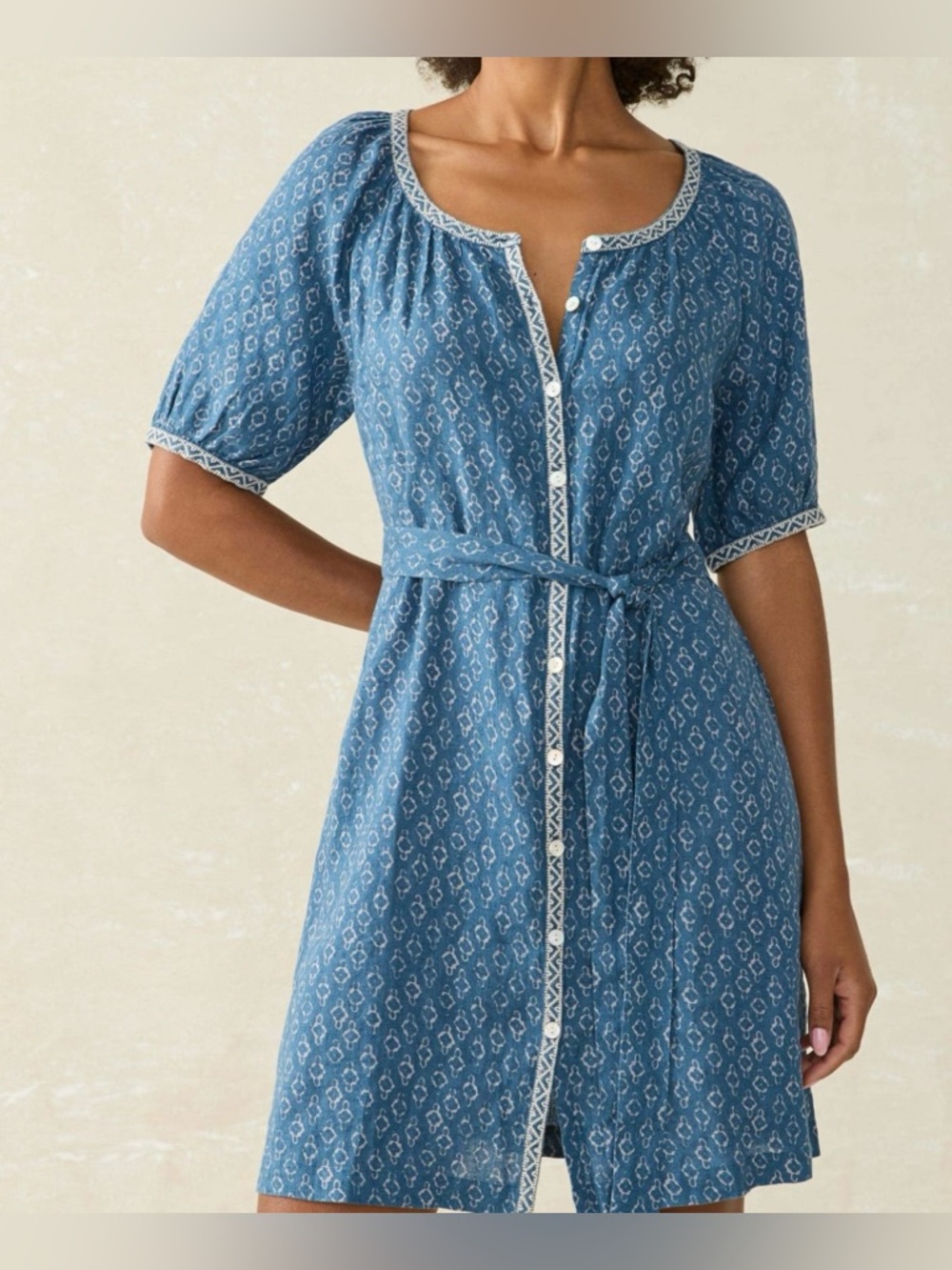 Faherty Carmel Dress, NWT, Key Largo Blue, XS